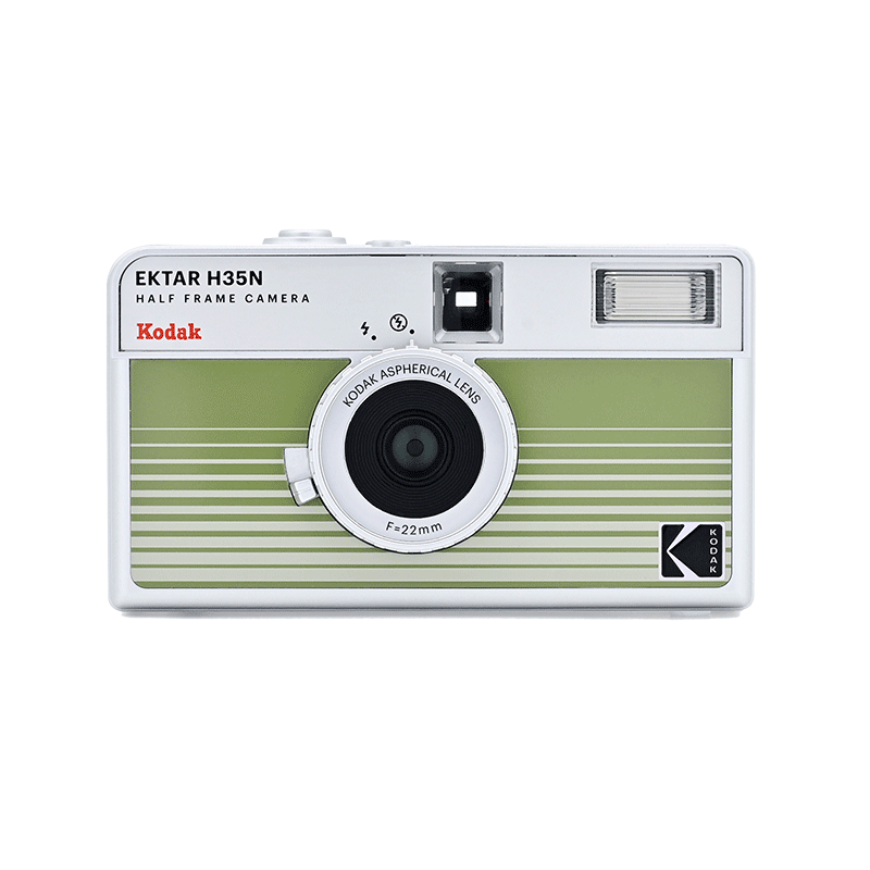 KODAK EKTAR H35N HALF FRAME FILM CAMERA STRIPED GREEN