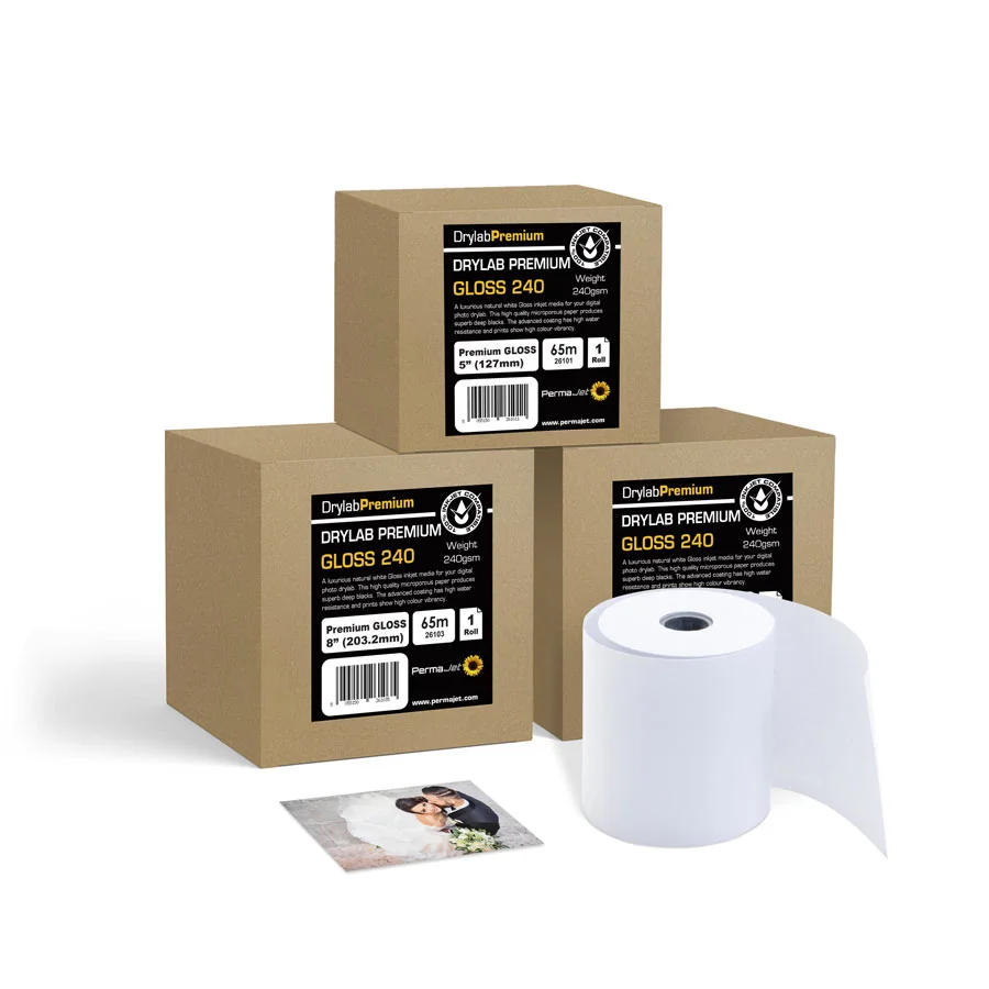 PERMAJET P70 PREMIUM GLOSS DRYLAB ROLL - 240 GSM A4 65 MTR
