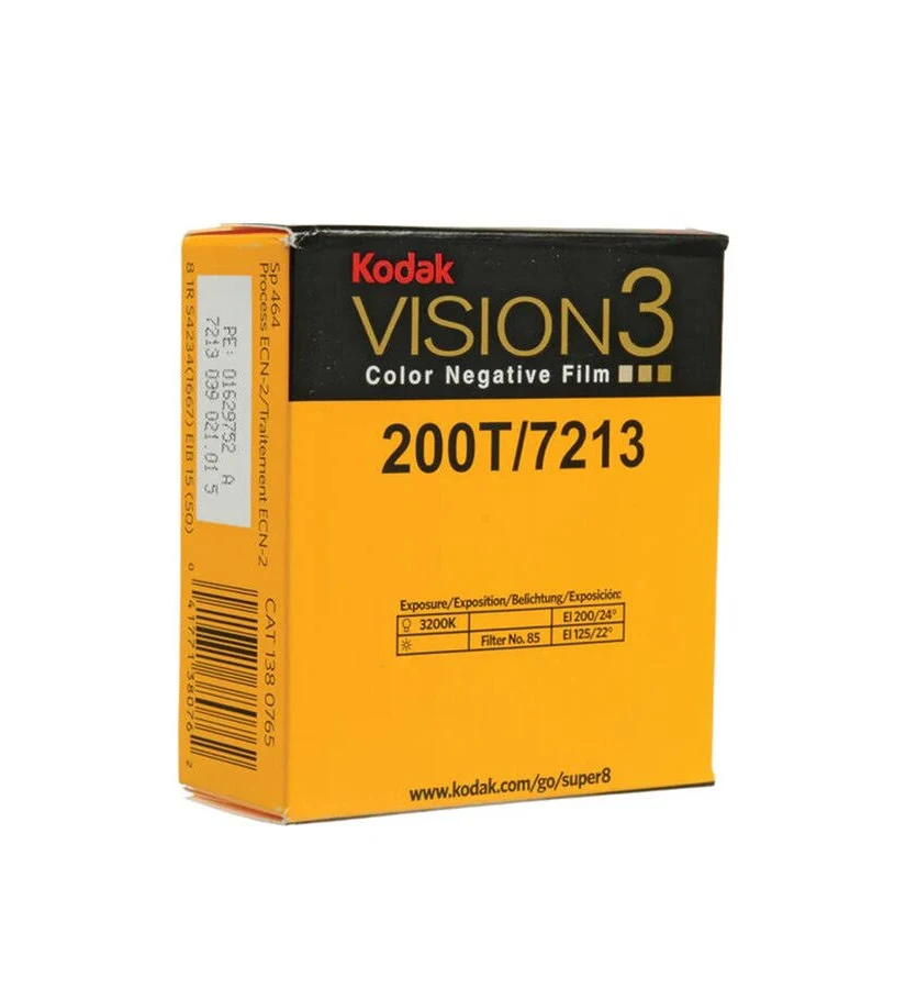 KODAK PELLICOLA VISION 3 200T COLOR NEGATIVE FILM 7213/SP464 50 PIEDI SUPER 8 CARTRIDGE 