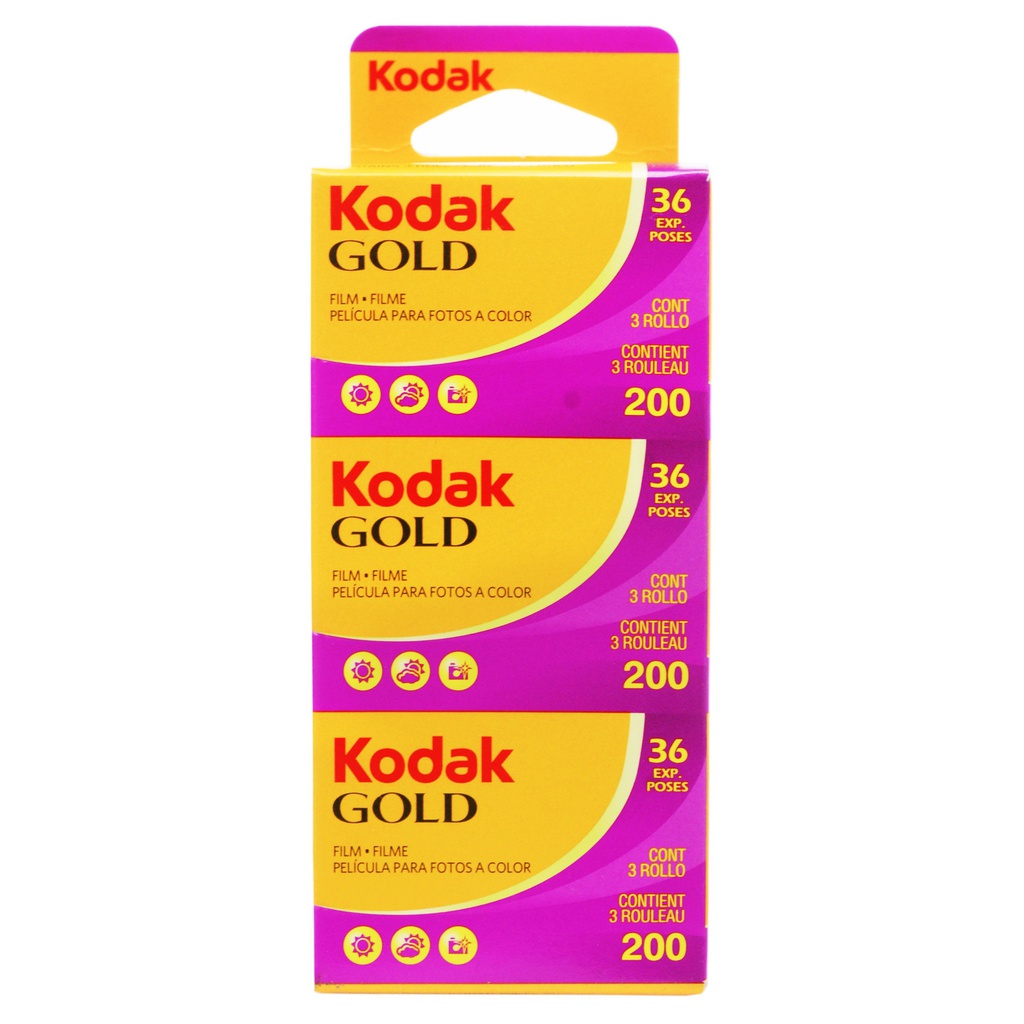 KODAK PELLICOLA GOLD 200 135-36 POSE/3 PEZZI