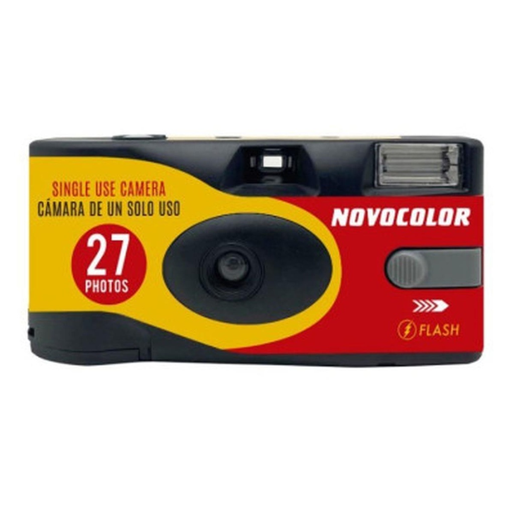 NOVOCOLOR SINGLE USE CAMERA WITH FLASH 27 EXP 400 ISO
