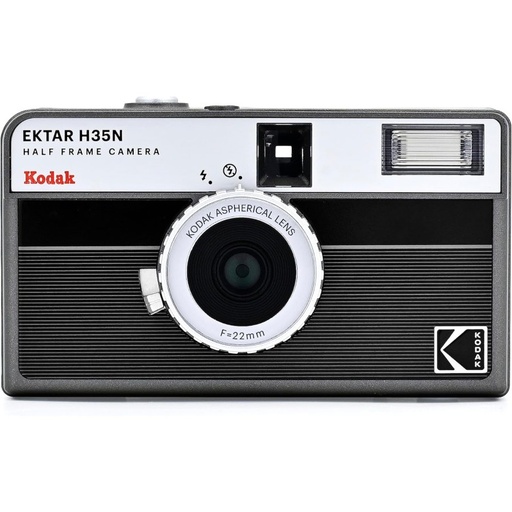 [RK0301] KODAK EKTAR H35N HALF FRAME FILM CAMERA STRIPED BLACK