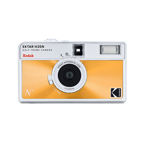 [RK0305] KODAK EKTAR H35N HALF FRAME FILM CAMERA GLAZED ORANGE