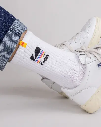 [3725_41-45] KODAK SOCKS WHITE 41-45