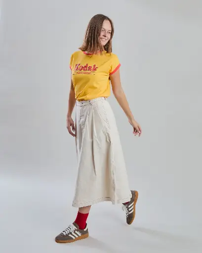 [4352_M] KODAK T-SHIRT RETRO FILM TEE W YELLOW M