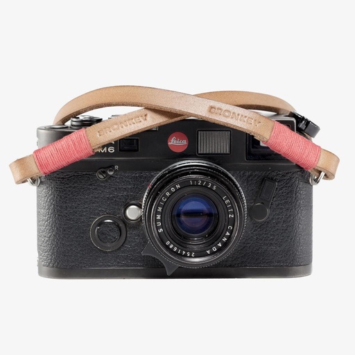 [TOK103L95] BRONKEY TOKYO #103 - TANNED & RED CAMERA STRAP 95 CM 
